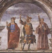Domenico Ghirlandaio and Assistants,The Roman heroes Decius Mure,Scipio and Cicero (mk36)
